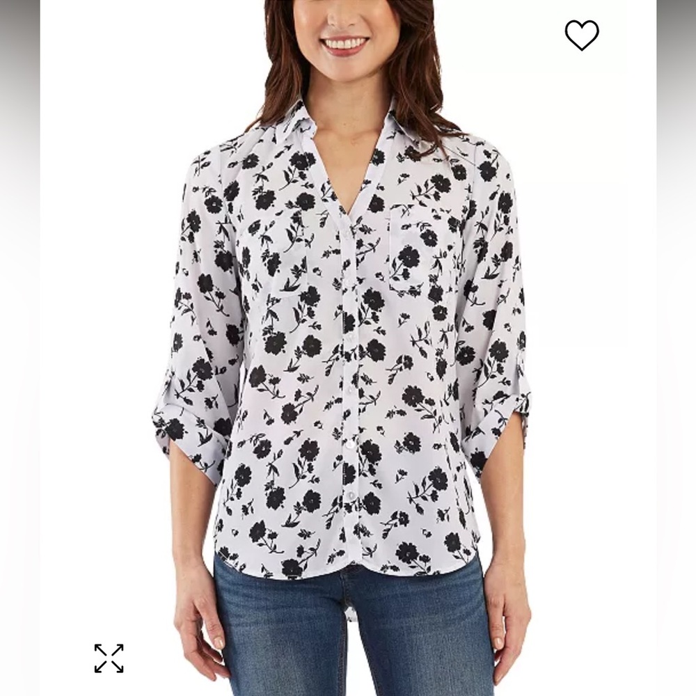 BCX floral blouse